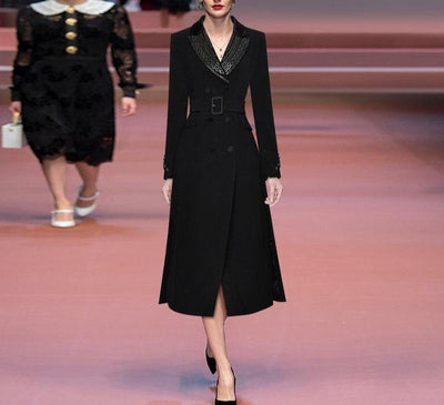 Χειμερινό Φόρεμα Δεκαετίας 40 Μαύρο