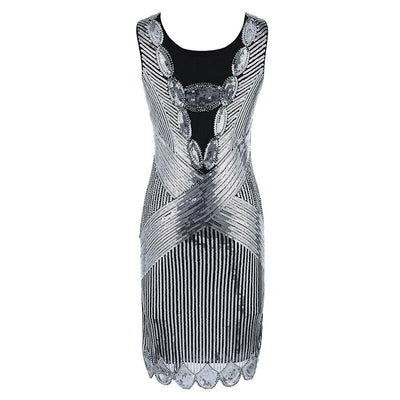 Ασημένιο Φόρεμα 20s Plus Size