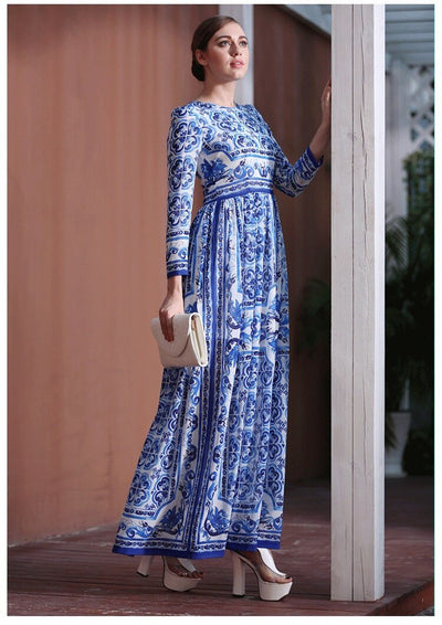 Μπλε Φόρεμα Plus Size 40s