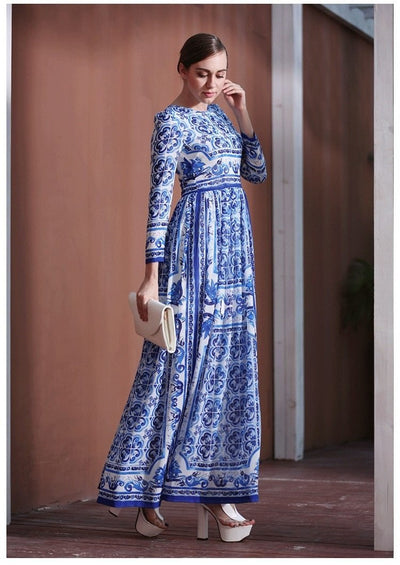 Μπλε Φόρεμα Plus Size 40s