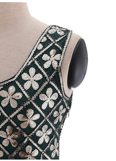 Φόρεμα Charleston 20s - Green & Gold