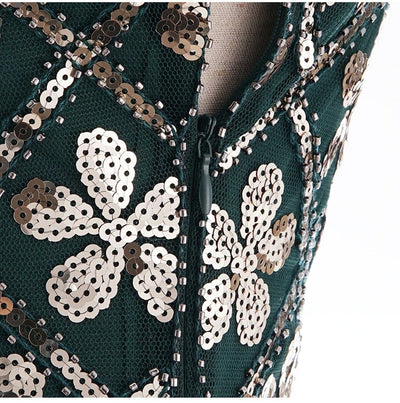 Φόρεμα Charleston 20s - Green & Gold