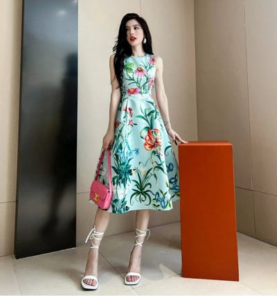 Φόρεμα 40s Floral Mint