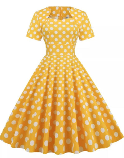 Φόρεμα 50's Style Vintage News Yellow