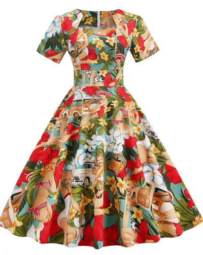 Φόρεμα Vintage Patchwork Της Δεκαετίας Του '50