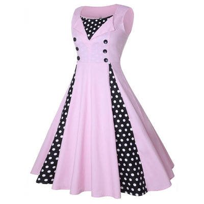 Ροζ Γυναικείο Φόρεμα 60s Style