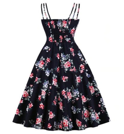 Φόρεμα Vintage Style Plus Size Λουλούδια