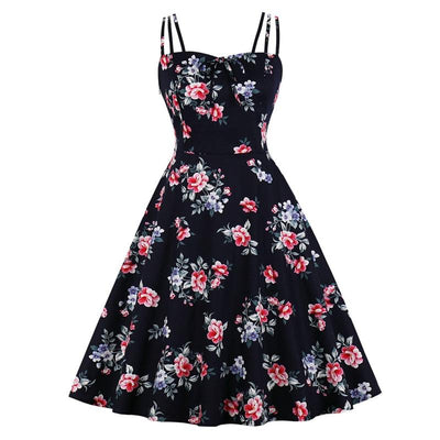 Φόρεμα Vintage Style Plus Size Λουλούδια