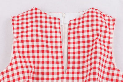 Vintage Τσέπες Για Φόρεμα Gingham