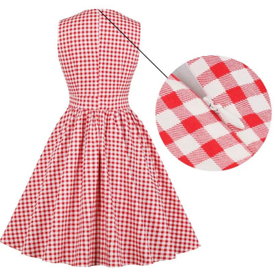 Vintage Τσέπες Για Φόρεμα Gingham