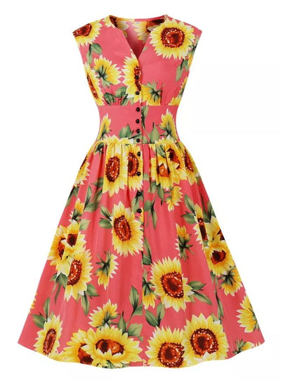 Vintage Φόρεμα 1950 Pink Flowers