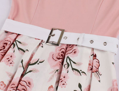 Vintage Ροζ Φόρεμα 50s Plus Size