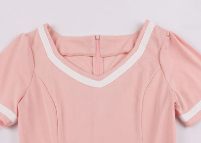 Vintage Ροζ Φόρεμα 50s Plus Size