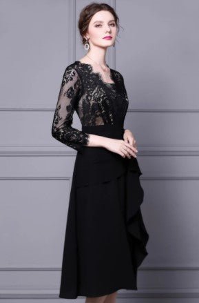 Vintage Σχεδιαστικό Φόρεμα Της Δεκαετίας Του '40 Μαύρο