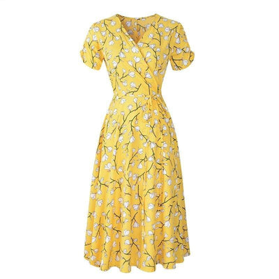 Vintage Φόρεμα 40s Yellow Flower
