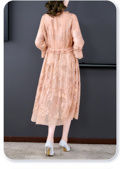 Vintage Floral Κέντημα Φόρεμα