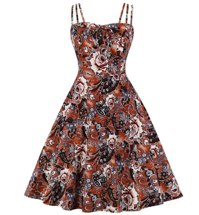 Φόρεμα Vintage Plus Size White Coffee