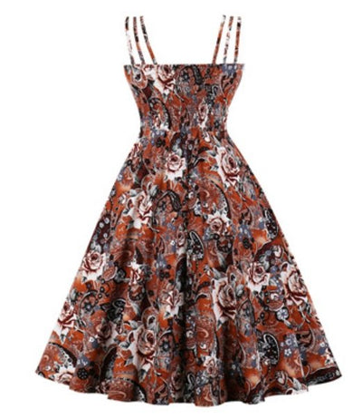 Φόρεμα Vintage Plus Size White Coffee