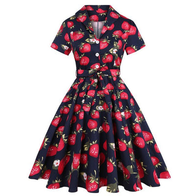Vintage Strawberry Pin Up Φόρεμα