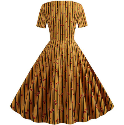 Vintage Pin Up Φόρεμα Ρίγες