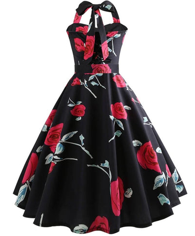 Vintage Pin Up Roses Φόρεμα