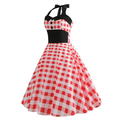 Vintage Φόρεμα - Red Gingham Pin-Up