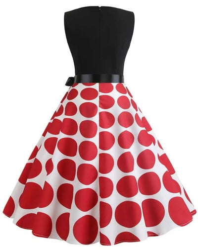 Vintage Κόκκινο Και Μαύρο Φόρεμα Rockabilly