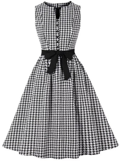 Vintage Ασπρόμαυρο Φόρεμα Gingham
