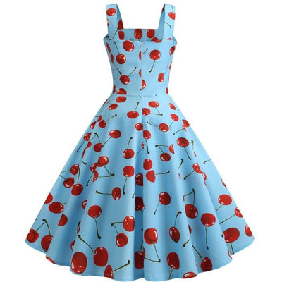Vintage Φόρεμα 1950 Cherry Blue