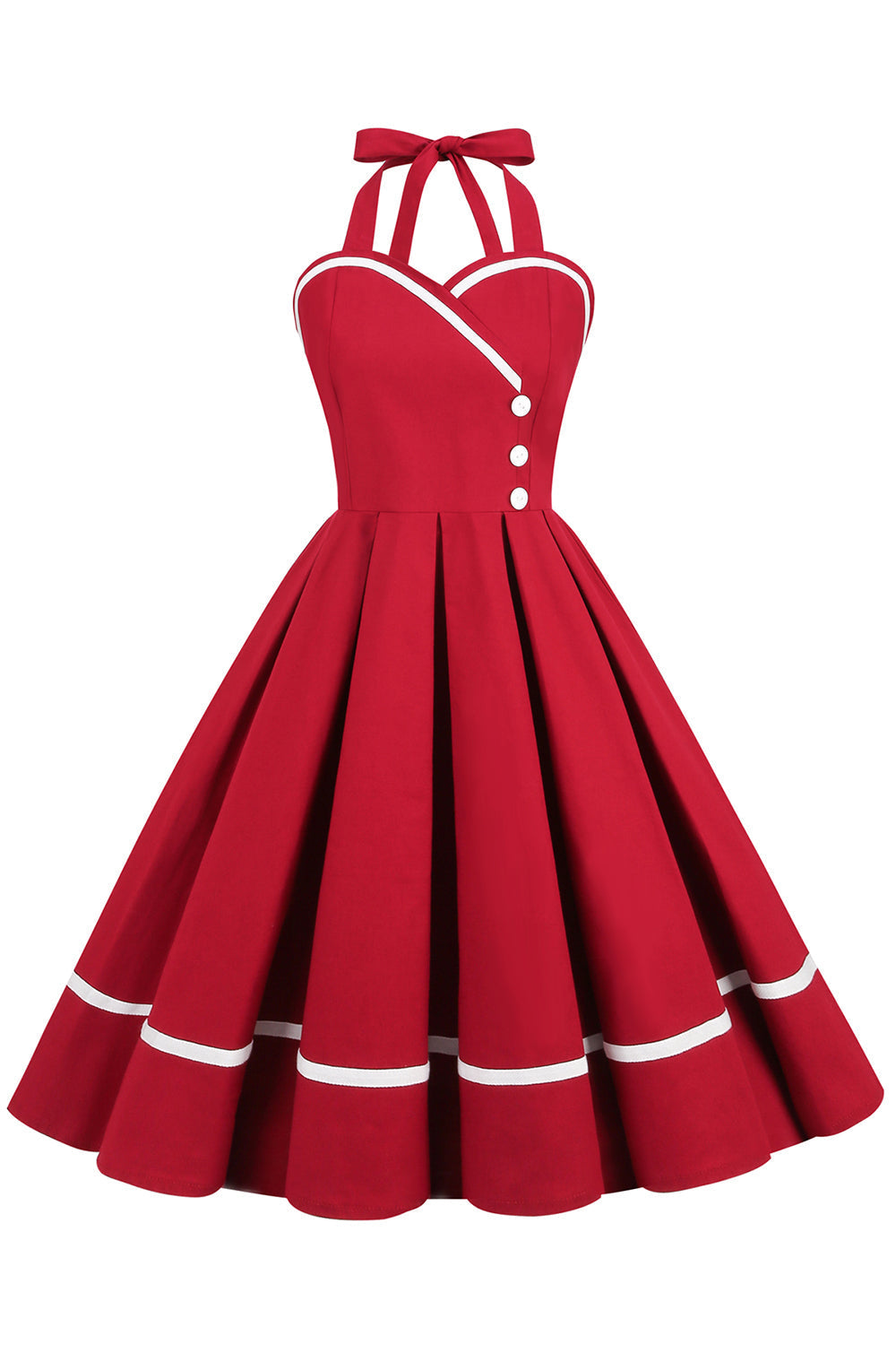 Vintage Φόρεμα 50s Με V-Neck Pin Up