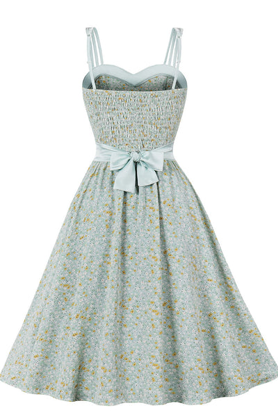 Vintage Floral Print Αμάνικο Φόρεμα