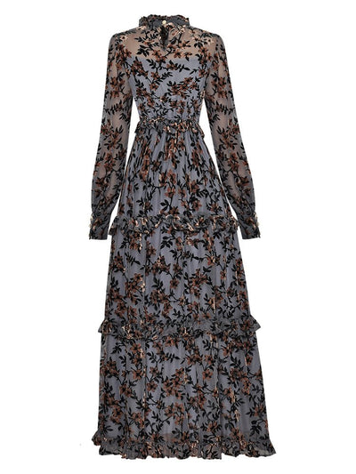 Φόρεμα 40s Vintage Blue Flower