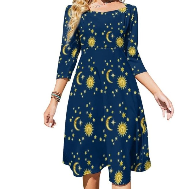 Γυναικείο Φόρεμα 70s Vintage Μεσαίου Μήκους