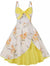 Petite Vintage Κίτρινο Και Λευκό Floral Φόρεμα