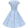 Φόρεμα 50s Sky Blue Floral