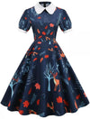 Φόρεμα 50s Navy Blue Floral