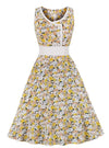 Φόρεμα 50s Pin Up Yellow Flowers