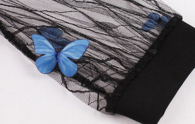 Φόρεμα 50s Pin Up Blue Butterflies