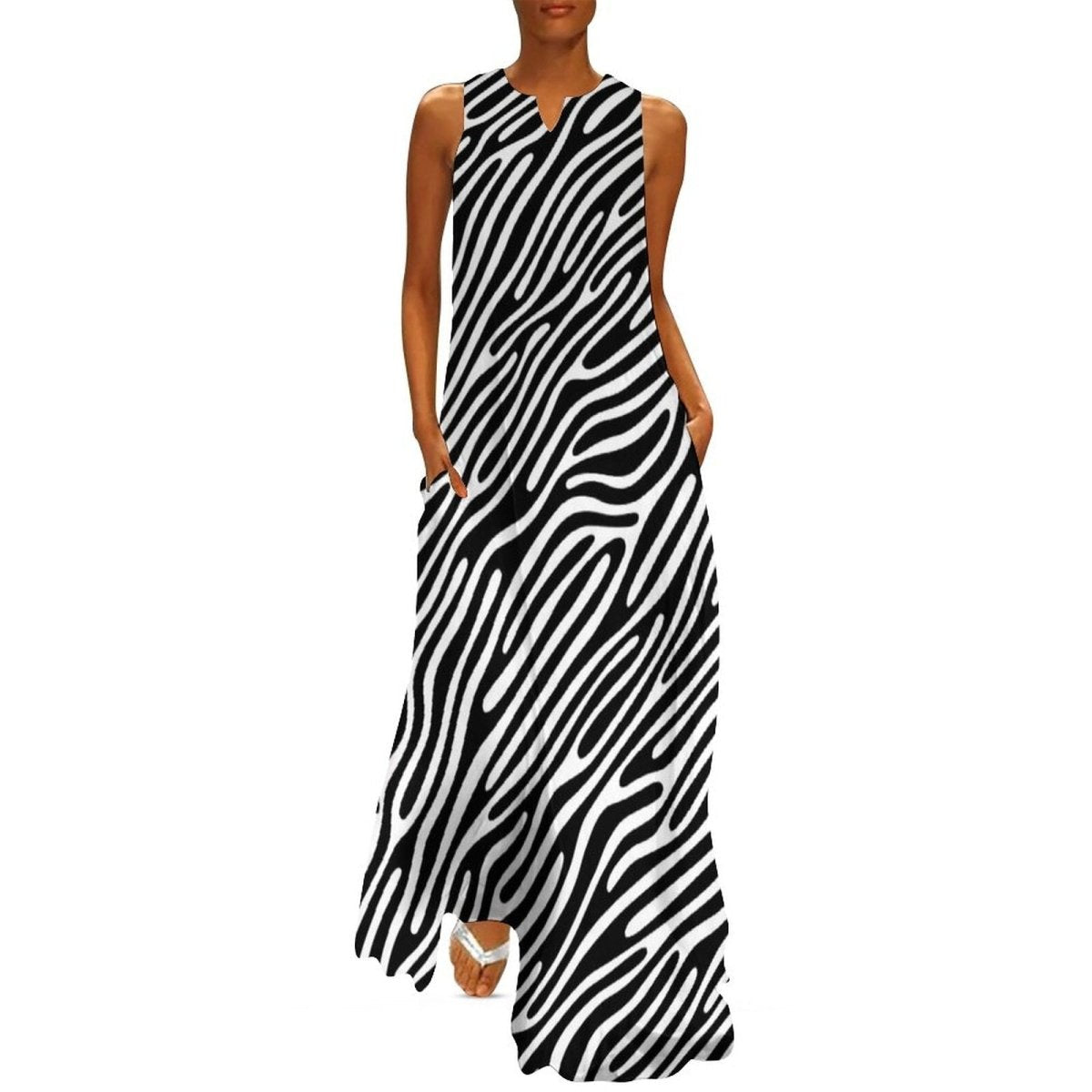 Vintage Zebra Φόρεμα Δεκαετίας 70