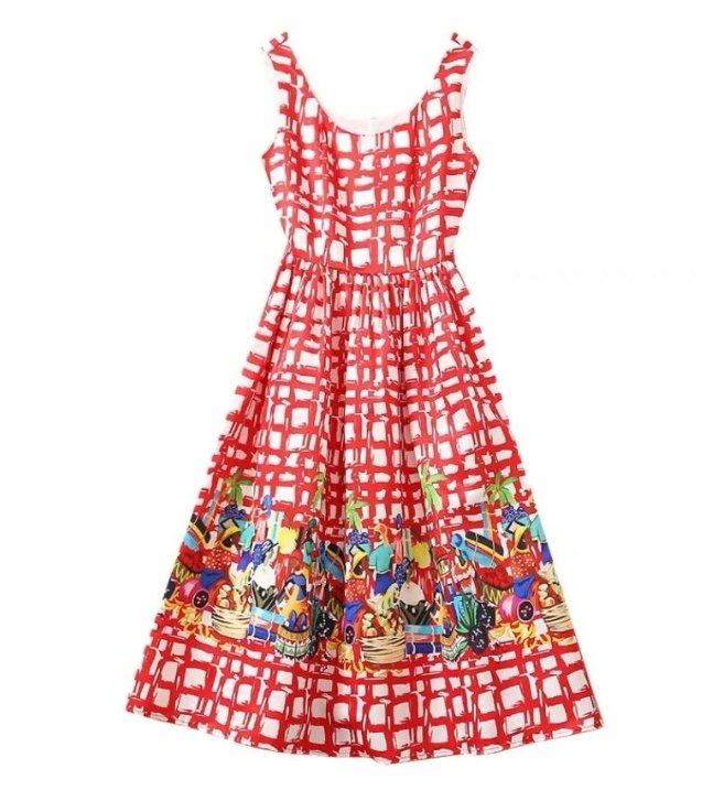 Vintage 40s Red Check Φόρεμα