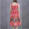 Vintage 40s Red Check Φόρεμα