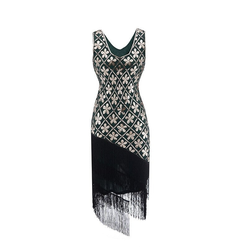 Φόρεμα Charleston 20s - Green & Gold