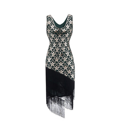 Φόρεμα Charleston 20s - Green & Gold