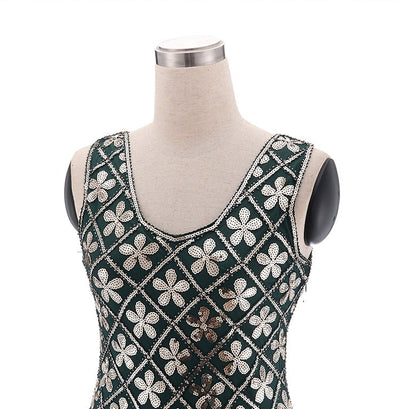 Φόρεμα Charleston 20s - Green & Gold