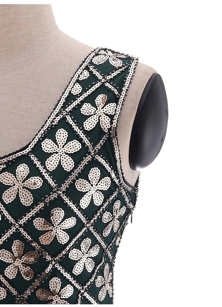 Φόρεμα Charleston 20s - Green & Gold