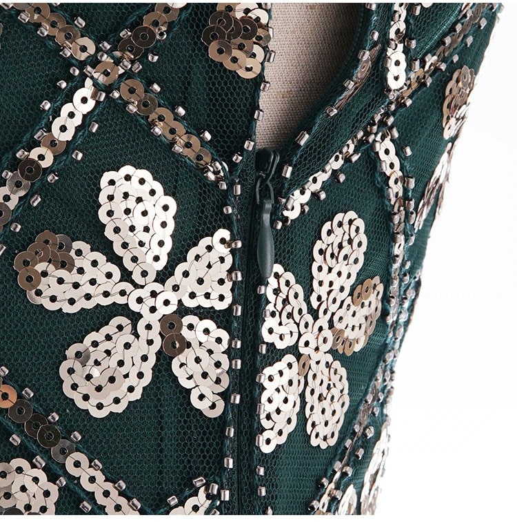 Φόρεμα Charleston 20s - Green & Gold