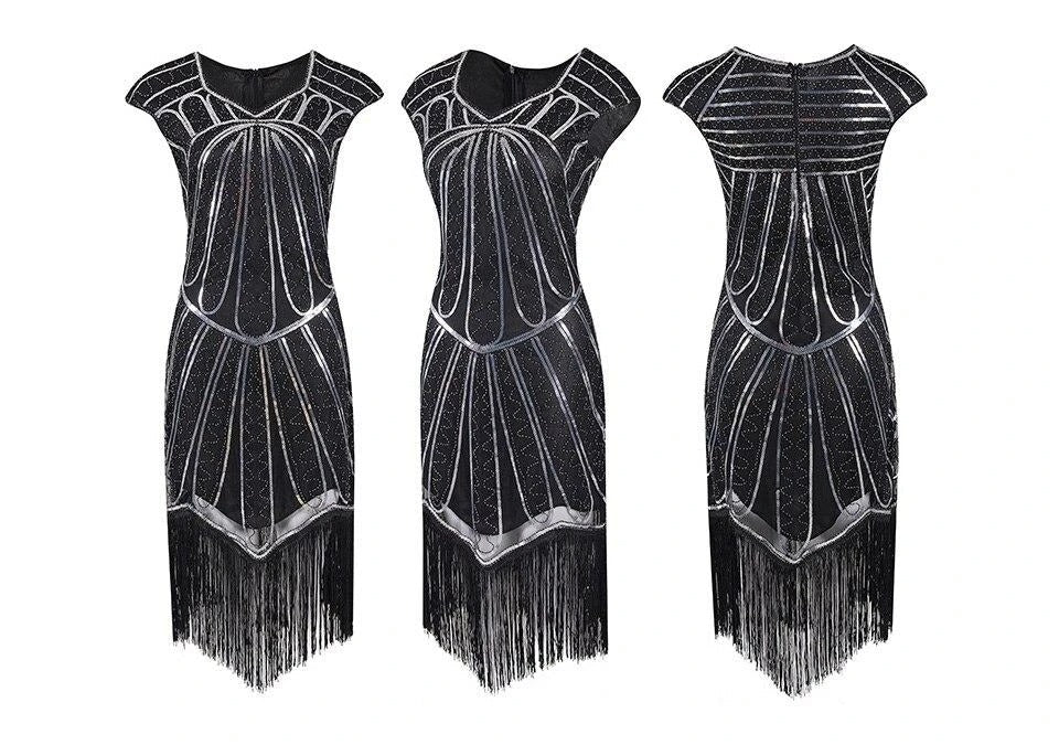 Ασημένιο Φόρεμα Charleston 20s