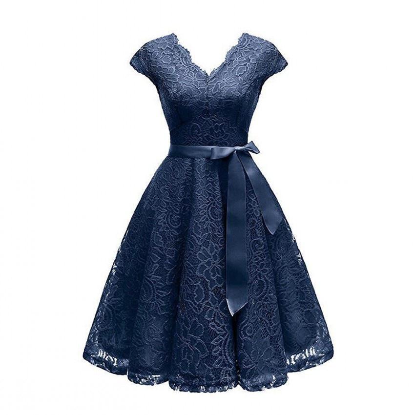 Βραδινό Φόρεμα 50s Navy Lace