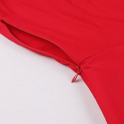 Vintage Rockabilly Red Βραδινό Φόρεμα