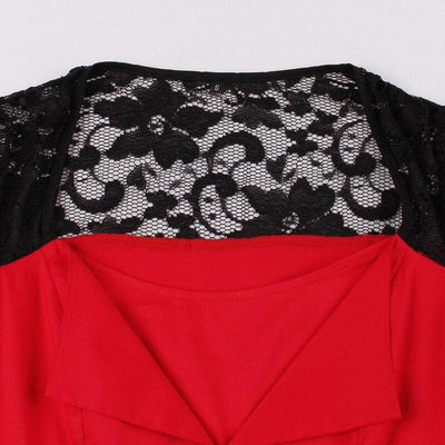 Vintage Rockabilly Red Βραδινό Φόρεμα